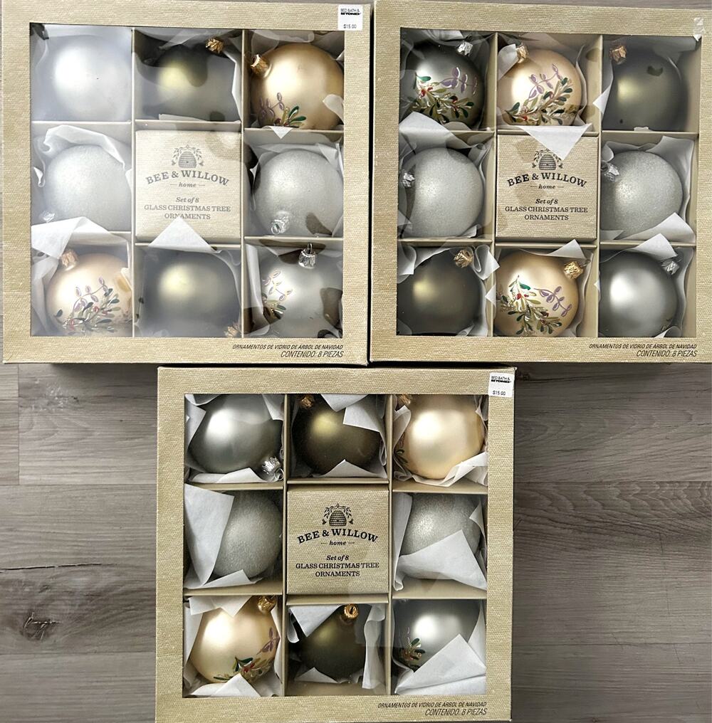 Bee & Willow Satin Hand Crafted Glass Ball Holiday Ornament BedBathBeyond Poland
